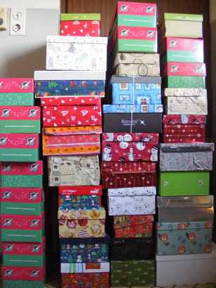 CVJM-Eutingen Gemeindezentrum Mäuerrach Stadtteil Eutingen Pforzheim Weihnachten im Schuhkarton 2025